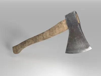 Old dirty Axe Low-poly 3D model