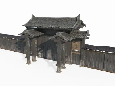 Asian Ancient Architecture Gate 3D model purchase