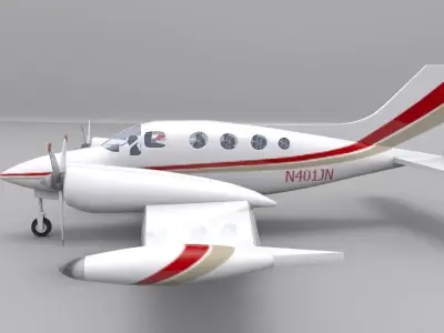 Cessna 401 Low-poly 3D model purchase