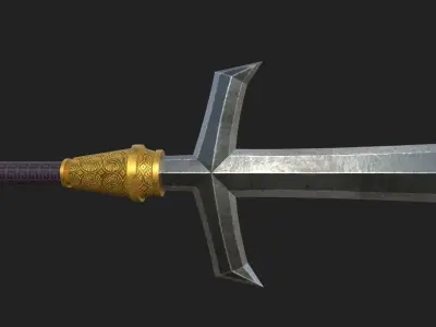 Cross Spear Type A Low-poly 3D model