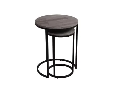 Gray Accent Table Set Low-poly 3D model