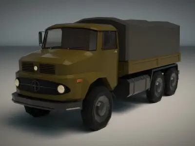 Low Poly Military Truck 03 Low-poly 3D model