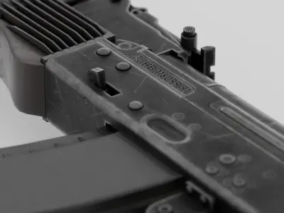 Rigged AK-74 Ukraine Edition Low-poly 3D model