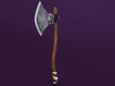 Realistic Viking Medieval Axe 3D Model Low-poly 3D model