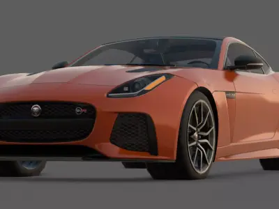 2016 Jaguar F-Type SVR Coupe 3D Model  British Super GT Low-poly 3D model