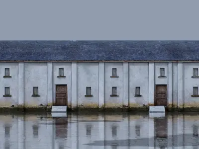 Chinese Style Rural Factory Building Low-poly 3D model