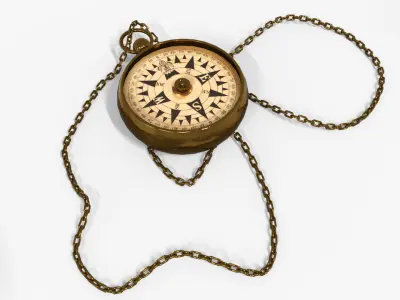 Compass Victorian Low-poly 3D model