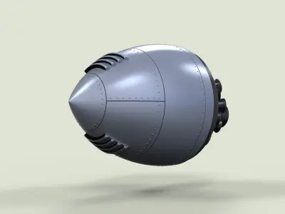 Fantasy rocket engine 3D model