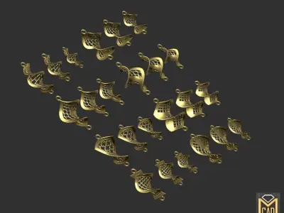 Latkan For Ear Tops Gold 3D model