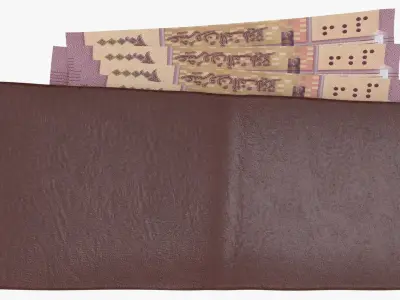Lebanese 20000 Livres Wallet Money Purse 3D model