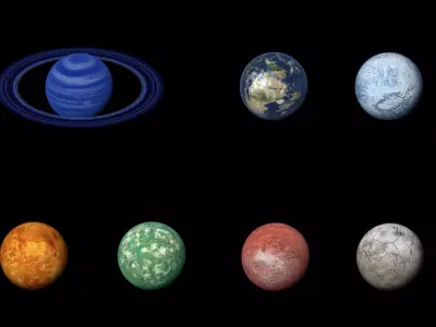 Alien Planet Moon Sci-Fi Fantasy 3D model