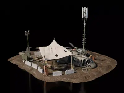 Warzone - Downed Chopper 3D model