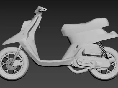 mbk booster spirit yamaha bws  Low-poly 3D model