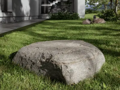  Cool Toned Smooth Thin Flat Large Rock Boulder Model  purchase