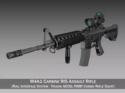 Colt M4A1 Sopmod ACOG 3D model