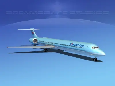 Douglas MD-80 Korean Air 3D model