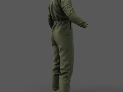 Woman Overalls Game Ready  Low-poly 3D model