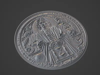 Isaac Newton Medallion 3D print model buy