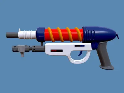Cartoon blaster gun Low-poly 3D model