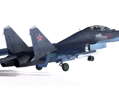Soukhoi Su-30 Rigged Animated With Weapons Game Ready Low-poly 3D model
