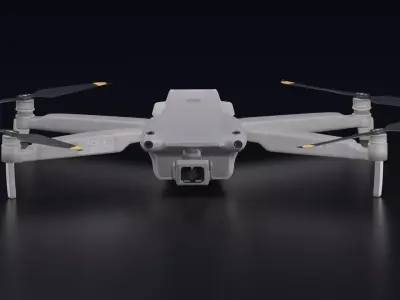 3D Drone Quad Flight HD Video 3D model