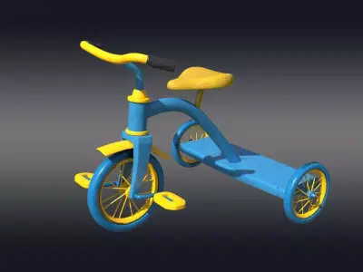 Kids Tricycle 3D Model Low-poly 3D model