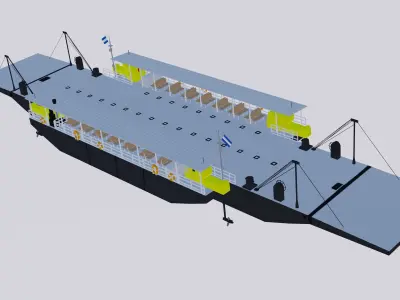 Modular ferry boat 3710 3D model