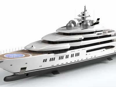Amadea Superyacht Night Scene 3D model