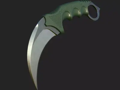 Karambit knife Low-poly 3D model 2