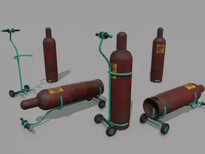 Propane Tank Low-poly 3D model 12
