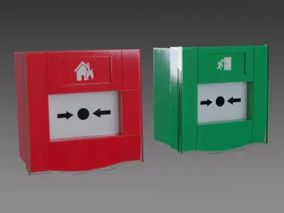 Fire Alarm Call Point Low-poly 3D model