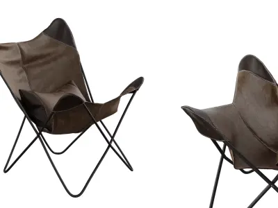 Butterfly Leather Lounge Chair 01 Free 3D model
