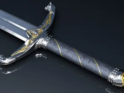 Medieval sword 2 3D model