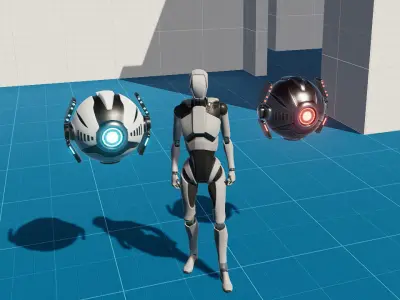Sci Fi Ball Scanner Drone Low-poly 3D model