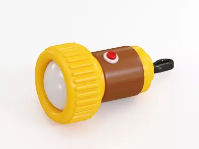 Cartoon Flashlight Low-poly 3D model