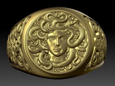MEDUSA THEMED RING 3D print model