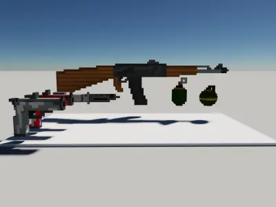 Gun Mini Pack  1 Free low-poly 3D model