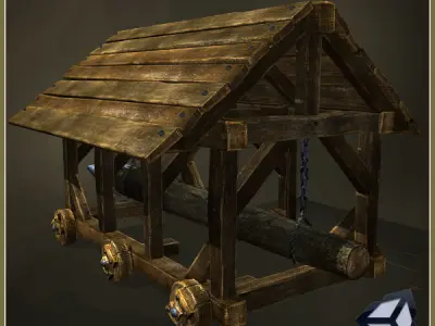 Animated Medieval Ram Low-poly 3D model
