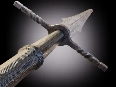 Two-handed sword PBR low-poly game ready Low-poly 3D model
