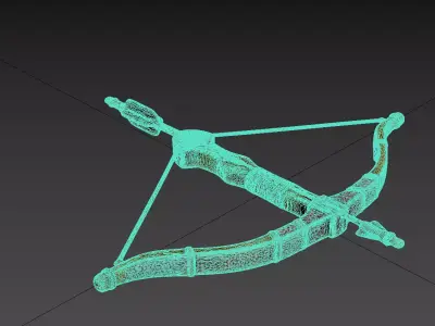 Bow and Arrow Ancient Crossbow - 3D Model 3D model