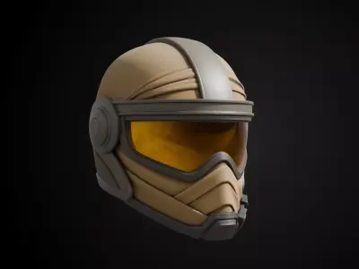 Stylized Desert Rebel Warrior Helmet - Solar Warden 3D print model