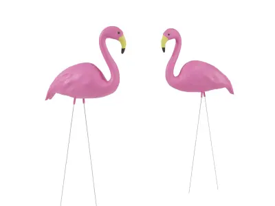 Exterior Flamingo Low-poly 3D model