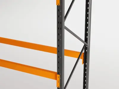 Warehouse pallet racks  3D model