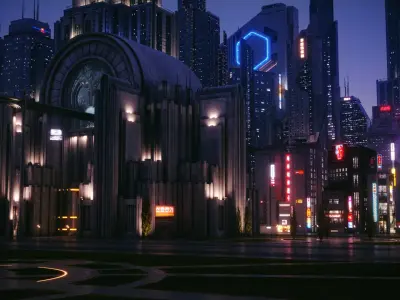 Cyberpunk Station 3D model