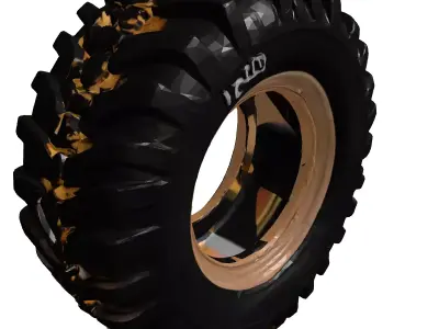 Heavy Duty OffRoad Tire  Rim 3D model
