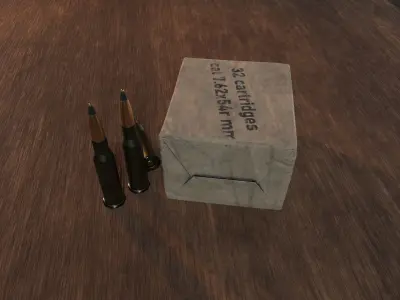 Ammo cal 7 62x54 Low-poly 3D model
