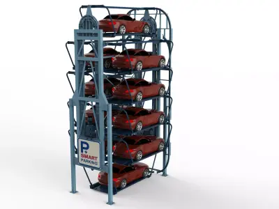 Rotary Parking System 10 sedan 3D model