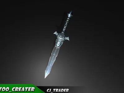 Low-Poly Fantasy Sword 3D Model Low-poly 3D model