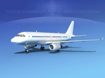 Airbus A319 Unmarked 3 3D model