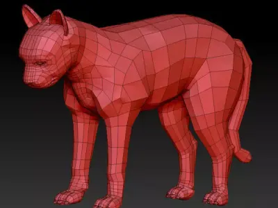 3D CAT LOWPOLY Low-poly 3D model